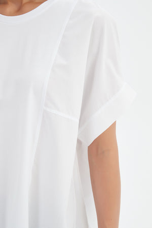 Boxy Panel Combi Tee White
