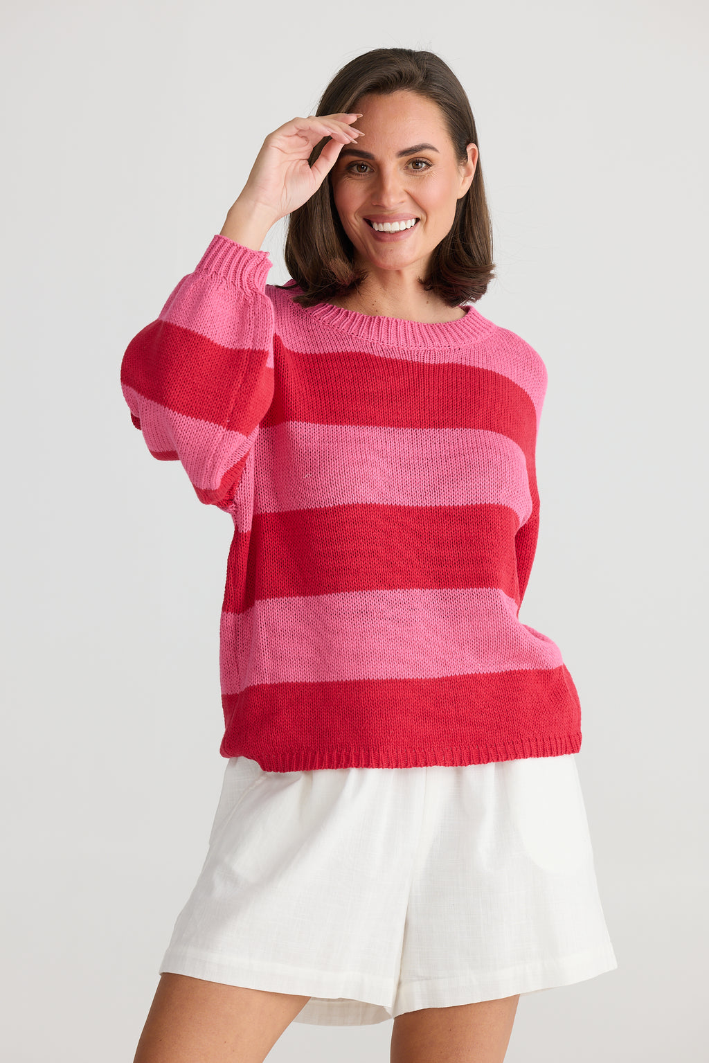 Driftwood Knit Red Stripe