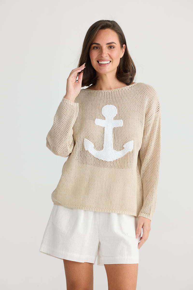 Anchored Knit Nat + White