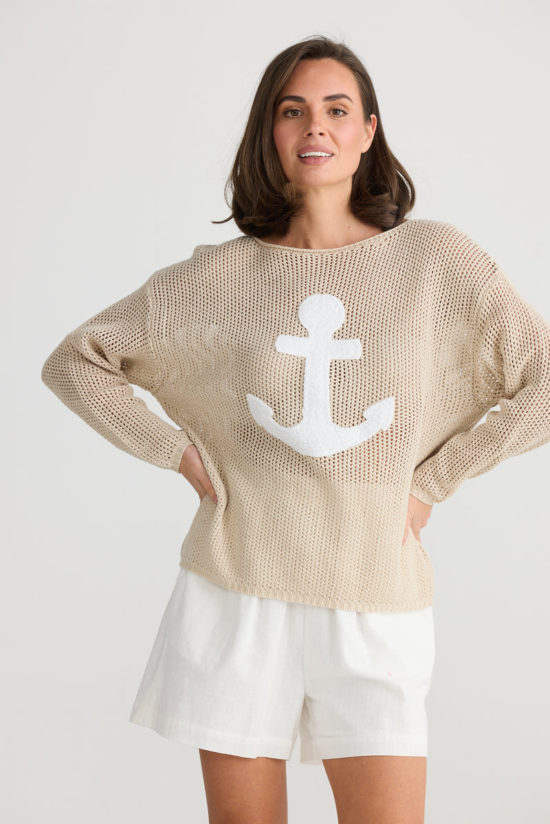 Anchored Knit Nat + White