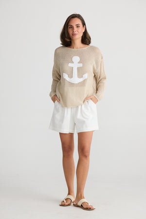 Anchored Knit Nat + White