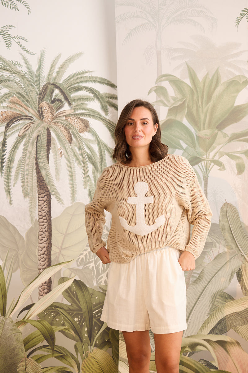 Anchored Knit Nat + White