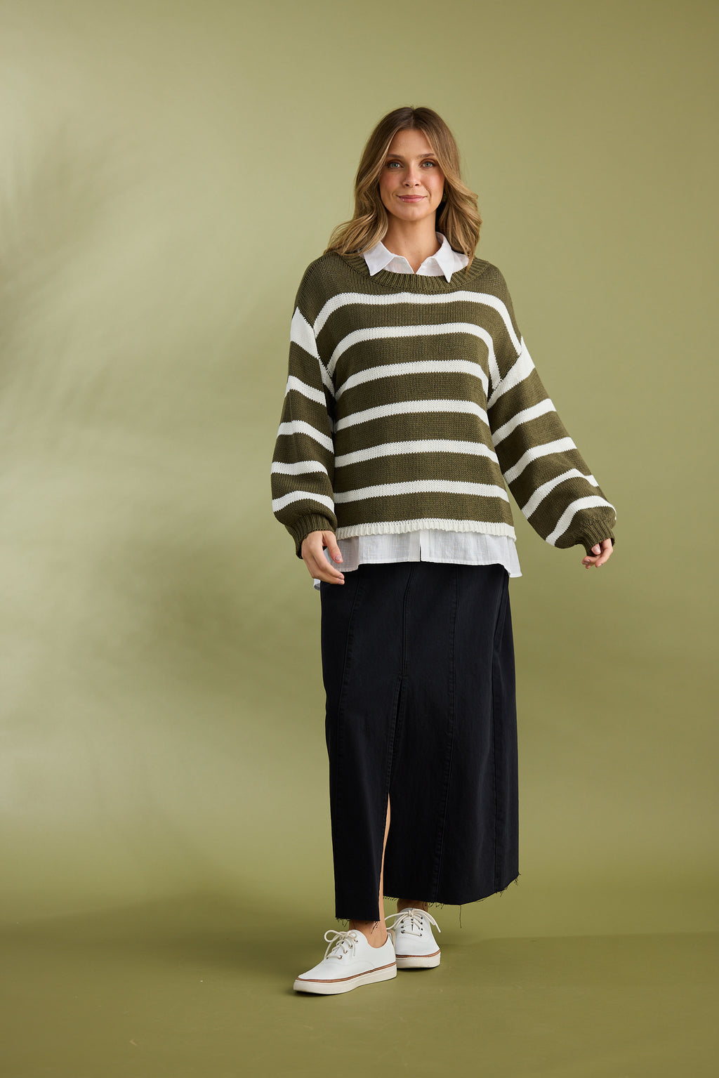 Driftwood Knit Khaki Stripe