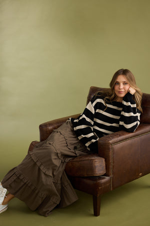 Driftwood Knit Black Stripe