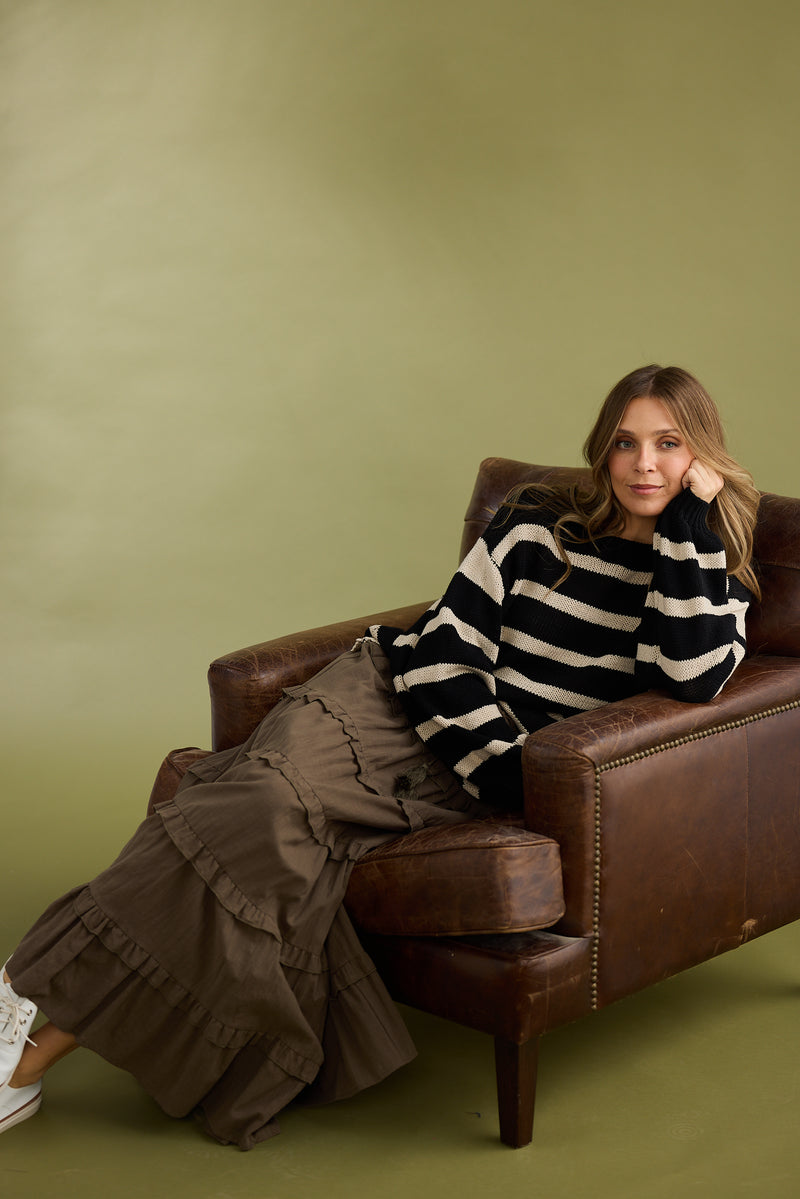 Driftwood Knit Black Stripe