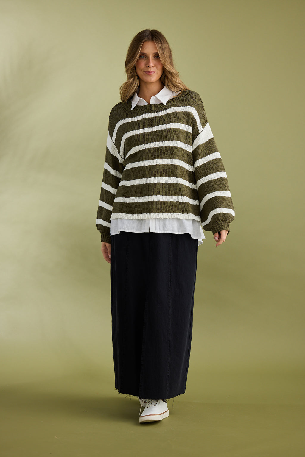 Driftwood Knit Khaki Stripe