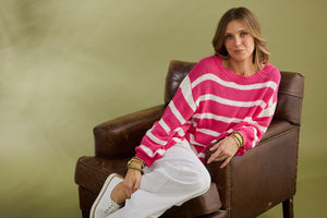 Driftwood Knit Pink Stripe