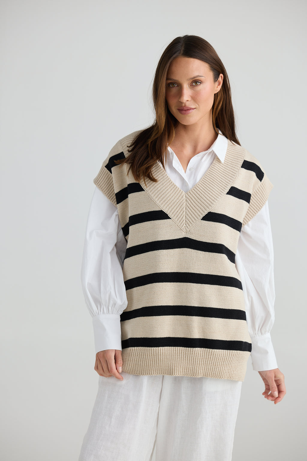 Miami Vest Natural Stripe