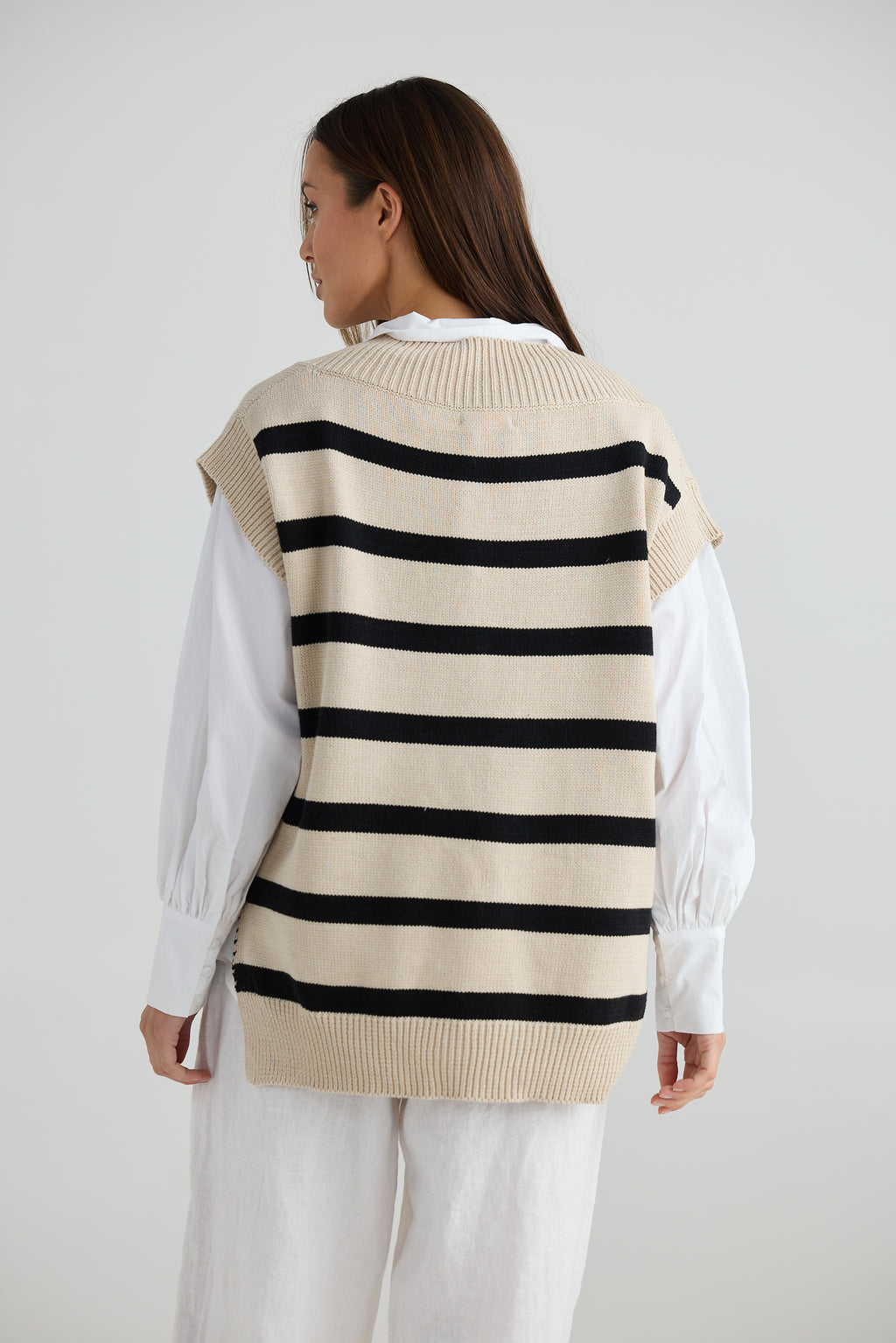 Miami Vest Natural Stripe