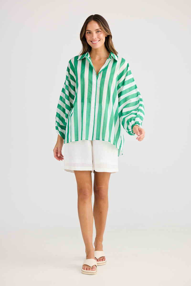 Cliffside Shirt Green Stripe