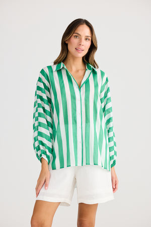 Cliffside Shirt Green Stripe