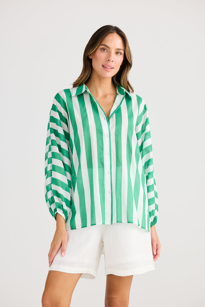 Cliffside Shirt Green Stripe