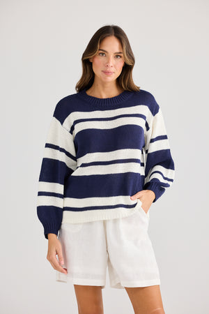 Sandwood  Knit Navy Stripe