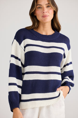Sandwood  Knit Navy Stripe