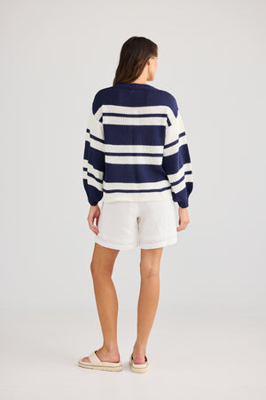 Sandwood  Knit Navy Stripe