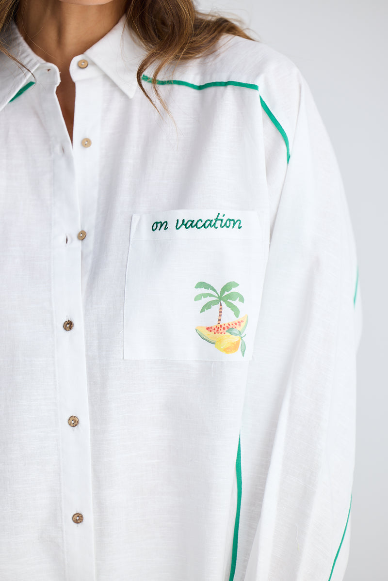 On Vacation Shirt White