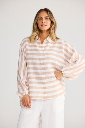 Cliffside Shirt Natural Stripe