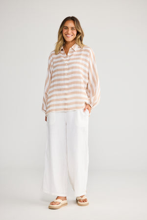 Cliffside Shirt Natural Stripe