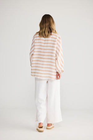 Cliffside Shirt Natural Stripe