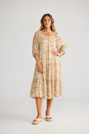 Grenadine Dress Spring Fan Taupe