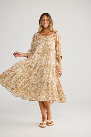 Grenadine Dress Spring Fan Taupe