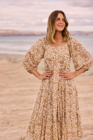 Grenadine Dress Spring Fan Taupe