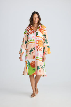 Stella Shirt Dress Tropical Fiesco