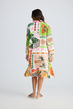 Stella Shirt Dress Tropical Fiesco