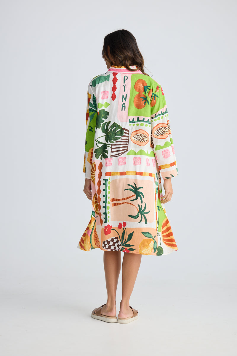 Stella Shirt Dress Tropical Fiesco