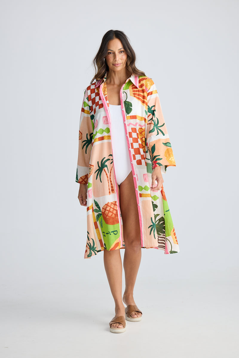 Stella Shirt Dress Tropical Fiesco