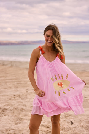 Keanu Mini Dress Hot Pink