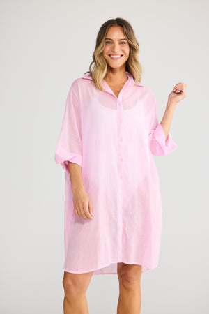 Lara Shirt Dress Hot Pink