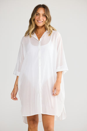 Lara Shirt Dress White