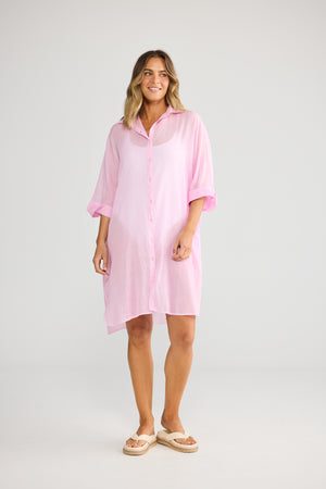 Lara Shirt Dress Hot Pink