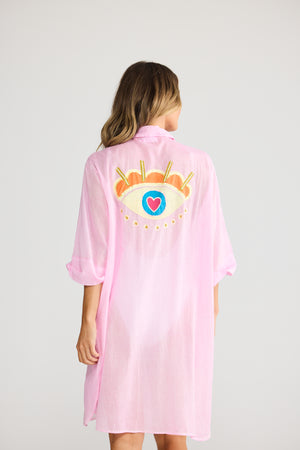 Lara Shirt Dress Hot Pink