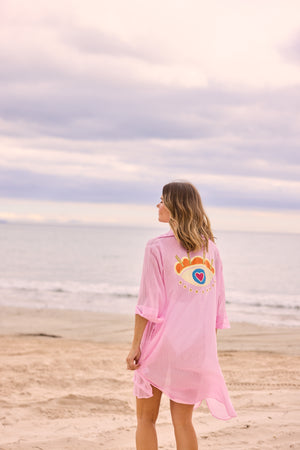 Lara Shirt Dress Hot Pink