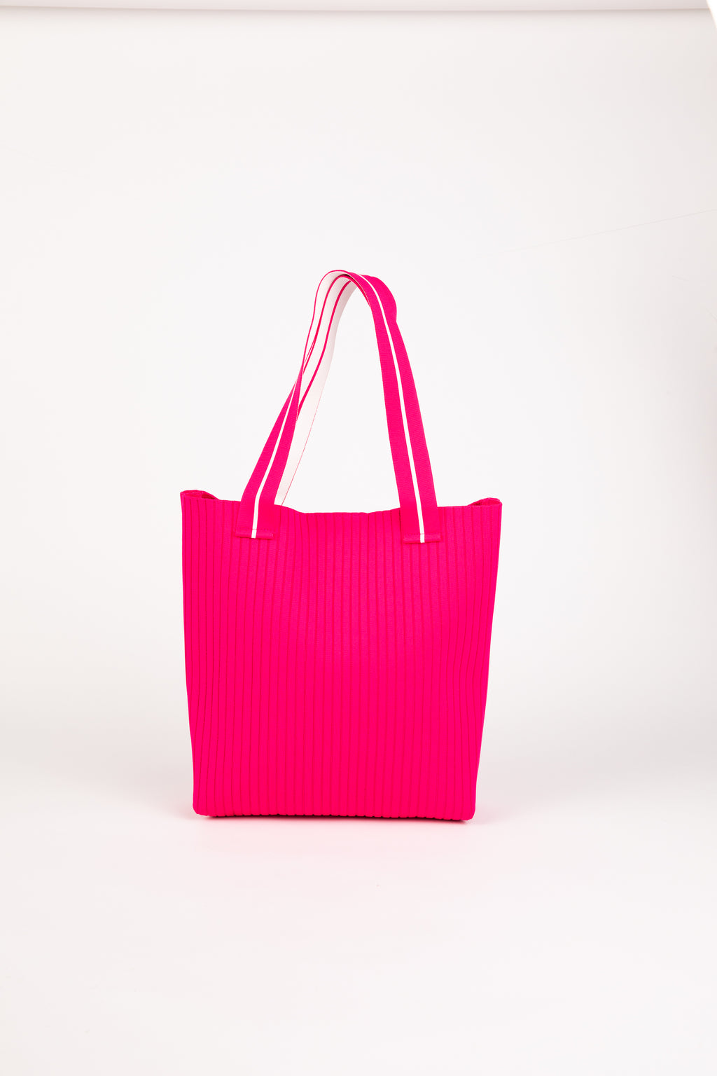 Carson Tote Pink w White