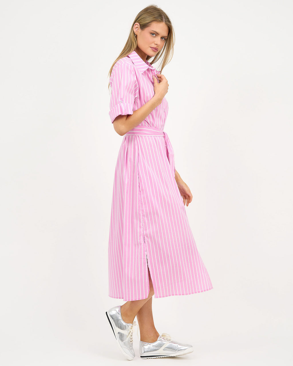 Shirt Dress Pink Stripe