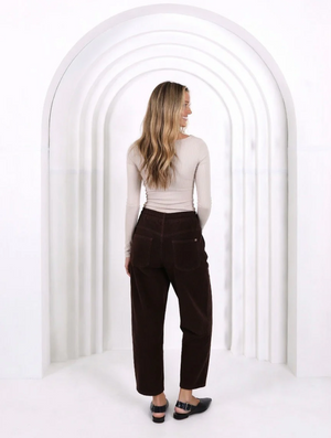 Leo Barrel Corduroy Brown