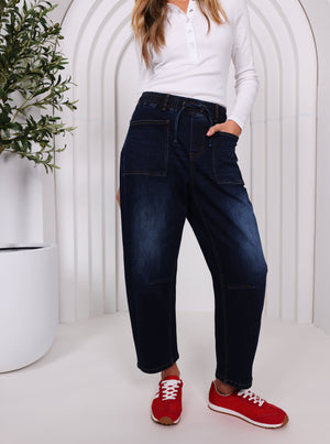 Leo Barrel Jean Ink Denim