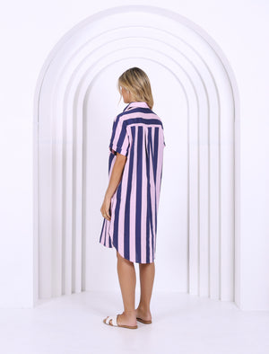 Karina Dress Navy/Pink