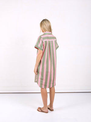 Karina Dress Emerald Stripe
