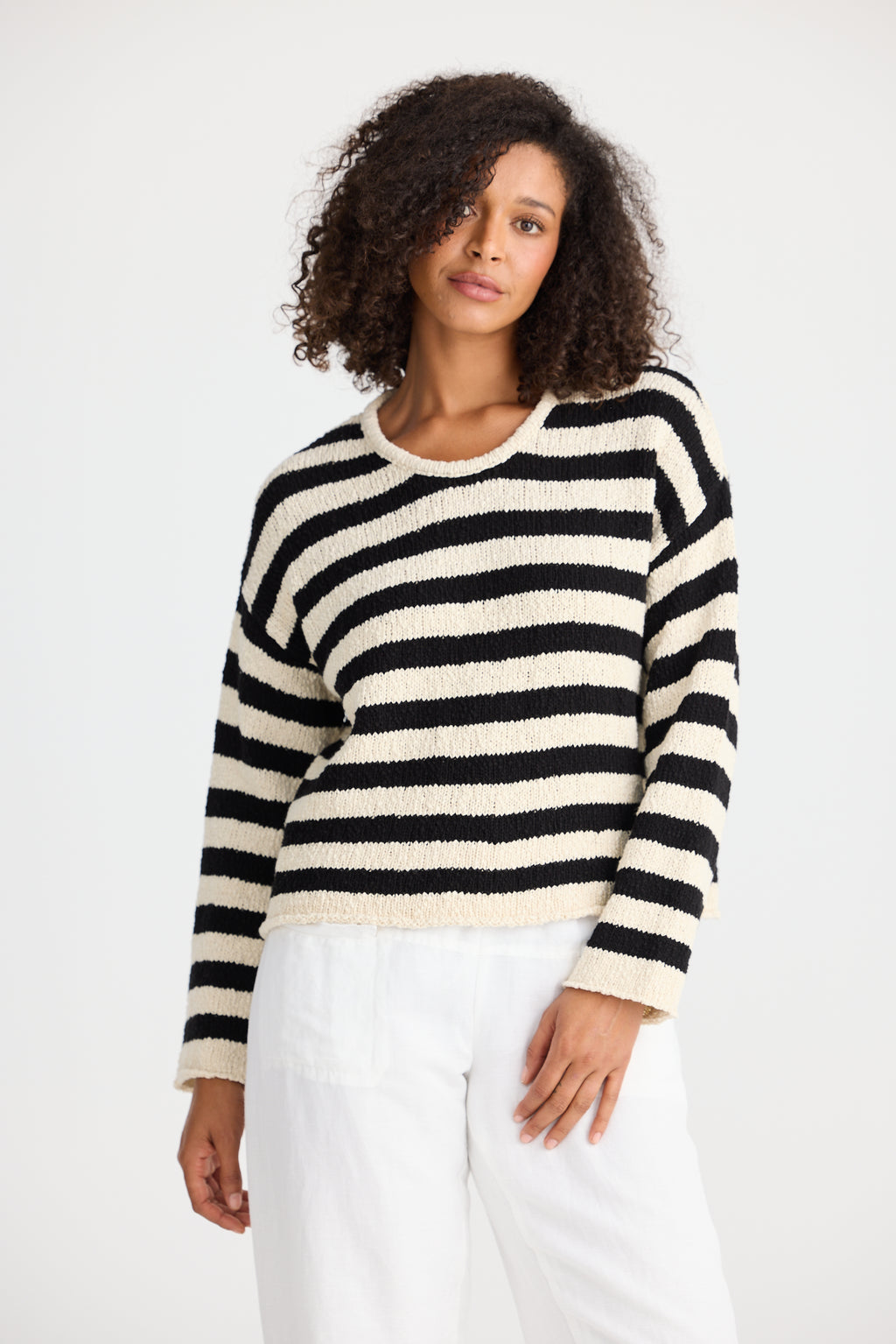 Keo Knit Nat w Blk Stripe