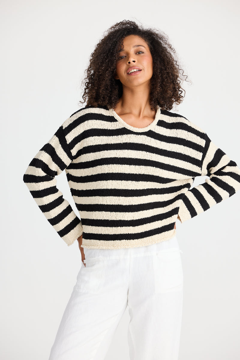 Keo Knit Nat w Blk Stripe