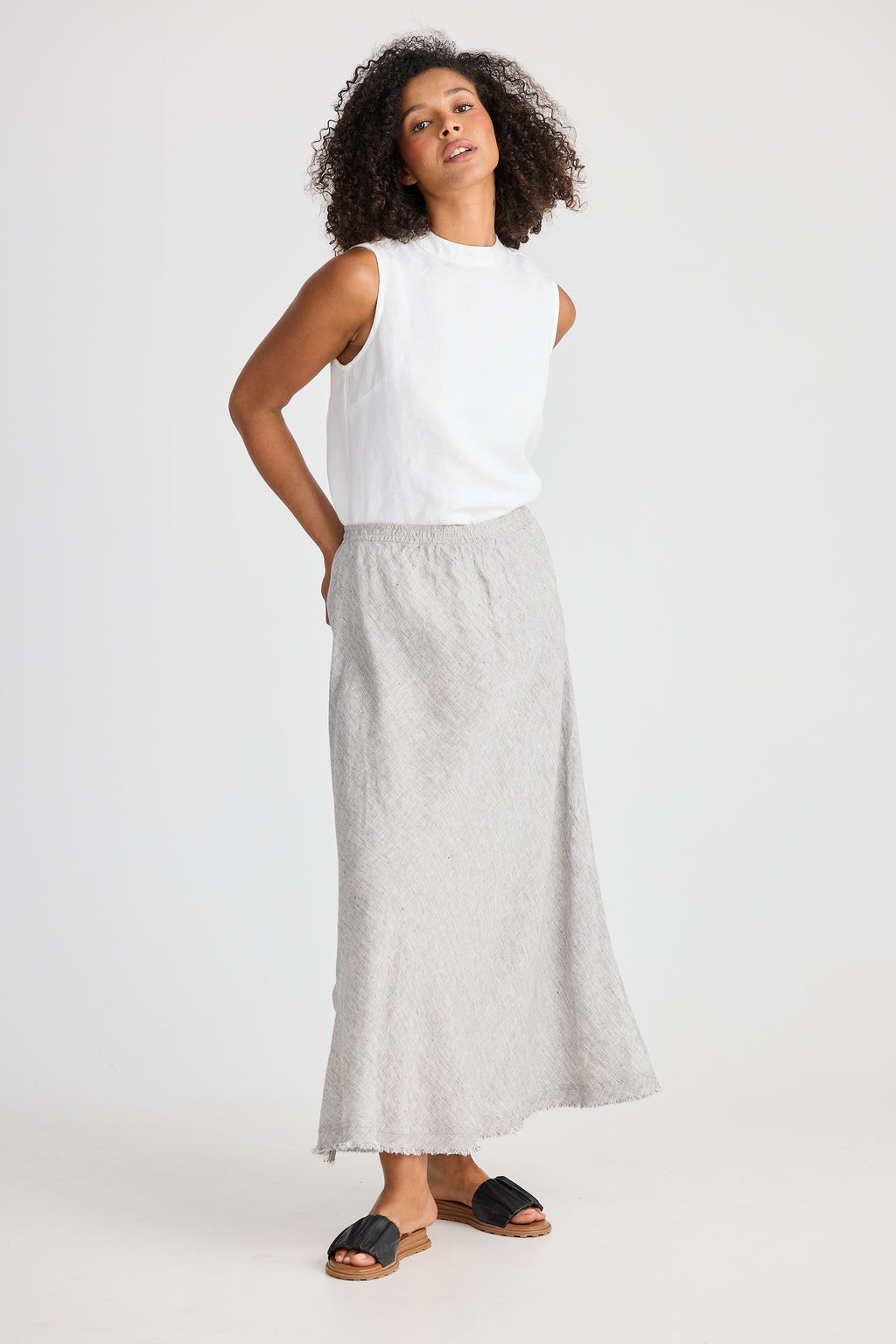 Sicily Skirt Charcoal Fleck