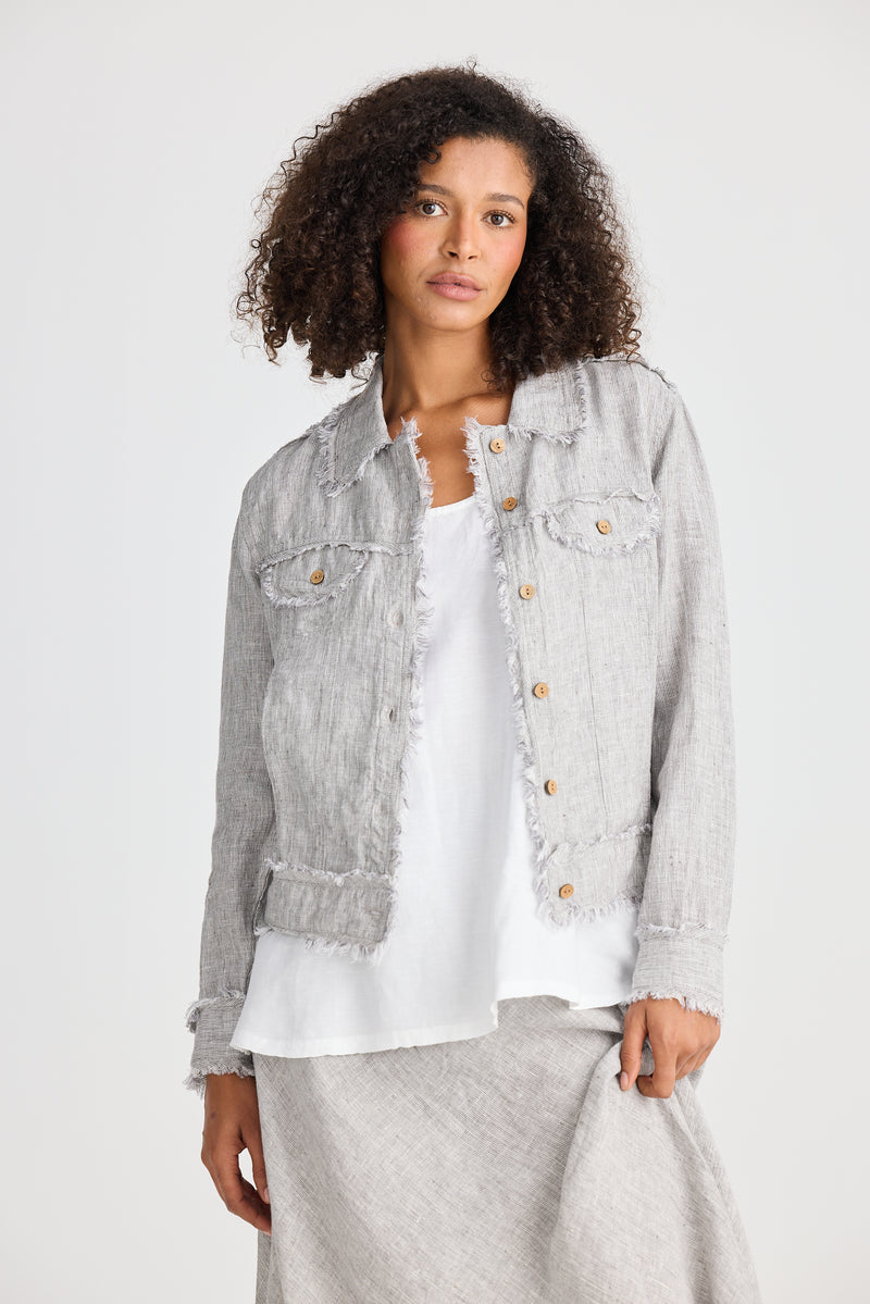 Monza Jacket Charcoal Fleck