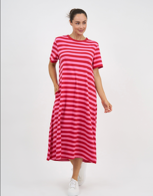 T-Shirt Dress Pink Stripe