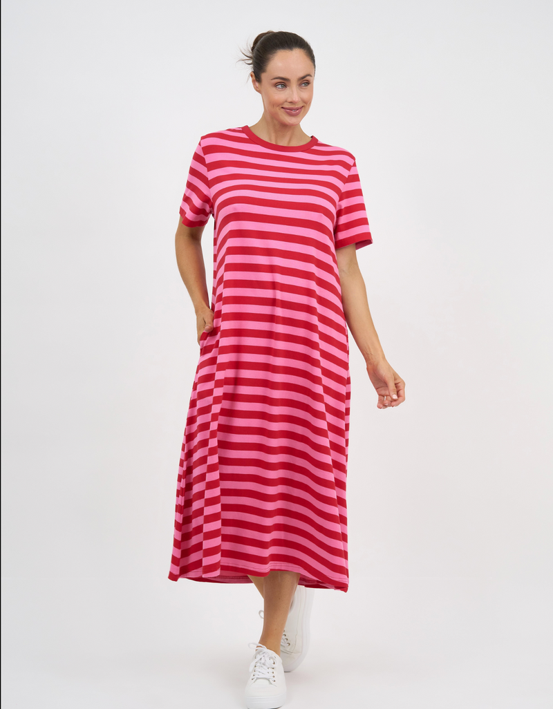 T-Shirt Dress Pink Stripe