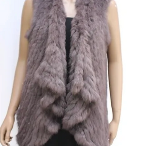 Waterfall Fur Vest Charcoal