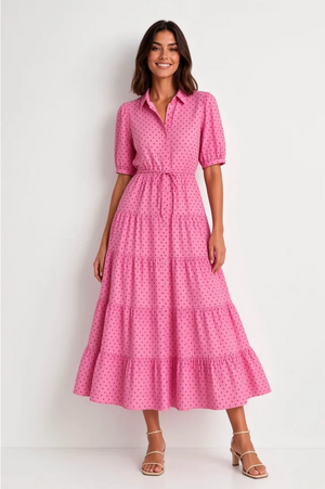 Jane Dress Red/Pink Square